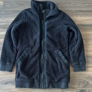 Athleta Tugga Jacket Black Sherpa Zip Up Coat Women’s S